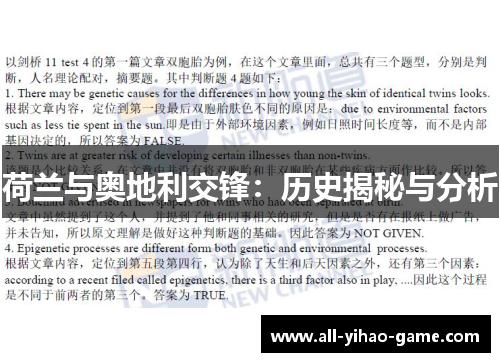 荷兰与奥地利交锋：历史揭秘与分析